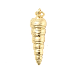 Настоящее золото 18K Латунные подвески, без кадмия, без никеля и без свинца, подвески в форме спиральной ракушки, с целью перехода в кольце, реальный 18 k позолоченный, 29x8.5x7.5 мм, отверстие : 3 мм