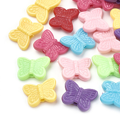 (52) Непрозрачная лаванда Непрозрачные акриловые бусины, бабочка, разноцветные, 11x14x3.5~4 мм, Отверстие : 1.6 мм , около 1800 шт / 500 г