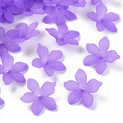 Сине-фиолетовый Матовые акриловые колпачки из бисера, 20x21.5x4.5 мм, отверстие : 1.6 мм, Около 1630 шт / 500 г