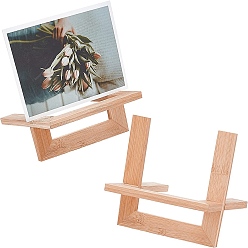 Sandy Brown Assembled Bamboo Tea Brick Display Easel Stands, Cup and Saucer Holder, Tea Cake Rack, BurlyWood, Fnished Product: 10.5x10.2x12cm