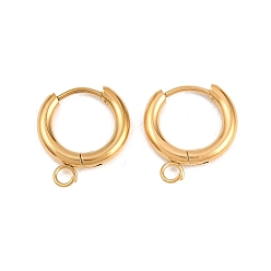 Золотой 316 серьги с обручем из нержавеющей стали, с петлей, ионное покрытие (ip), долговечный, золотые, 15x2.5 мм, отверстие : 2.5 мм, штифты : 1 мм