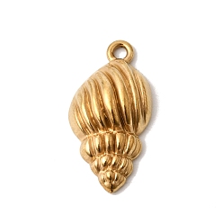Shell Shape Подвески из нержавеющей стали 304, золотые, ионное покрытие (ip), формы раковины, 24x12x5.5 мм, отверстие : 1.8 мм