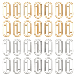 Golden & Stainless Steel Color 16Pcs 2 Colors 304 Stainless Steel Linking Rings, Oval, Golden & Stainless Steel Color, 22x10x2mm, 8pcs/color