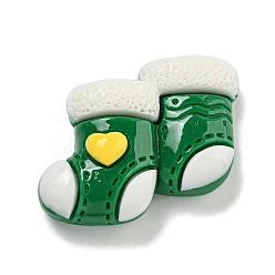 Christmas Socking Рождественские кабошоны из непрозрачной смолы для декодирования, рождественские носки, 22x21.5x9 мм