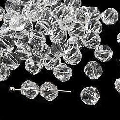 Прозрачный К 9 стекло, имитация Австрийские кристаллические шарики, класс AAA, граненые, многоугольник, прозрачные, 6 мм, отверстие : 0.7~0.9 мм