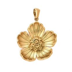 Настоящее золото 18K 304 подвески из нержавеющей стали, цветочный шарм, реальный 18 k позолоченный, 28.5x25.5x6 мм, отверстие : 3x7 мм
