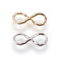 (52) Непрозрачная лаванда Соединители латунные звенья, бесконечность, разноцветные, 6x14x2 мм, отверстие : 3 мм