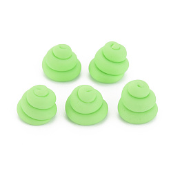 Pale Green Handmade Polymer Clay Beads, Half Drilled, Vortex Shaped, Pale Green, 11~13x12.5~13.5mm, Hole: 3mm