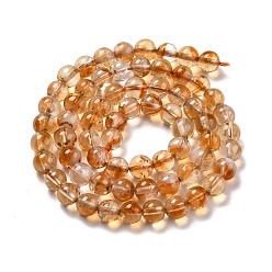 Citrine Natural Citrine Bead Strands, Round, 6mm, Hole: 1mm, about 67pcs/strand, 15.16''(38.5cm)