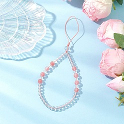 Лосось Ремешки для мобильных телефонов из вишневого кварцевого стекла, с нейлоновой нитью, salmon, 218 мм