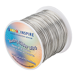 Платина Круглая медная проволока для ювелирных изделий, с катушкой, платина, 20 датчик, 0.8 мм, около 114.83 футов (35 м) / мешок