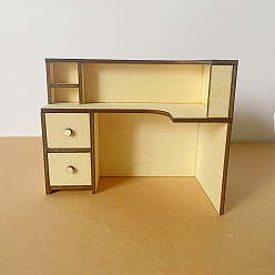 пшеница Стол-офис в виде кукольного домика, аксессуары для кукольного домика с микро-ландшафтом, притворяясь опорными украшениями, цвет пшеницы, 120x65x96 мм