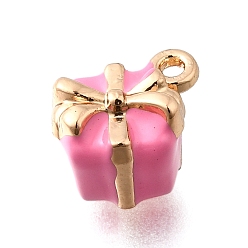 Box Цинкового сплава эмали прелести, реальный 18 k позолоченный, коробка, 11x9x8 мм, отверстие : 1.2 мм