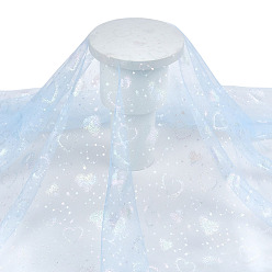 Светло-Голубой Сетчатая ткань из полиэстера с рисунком в виде сердца, аксессуары для одежды, поделки товары для рукоделия, Небесно-голубой, 1620x0.1 мм, 2 м / шт