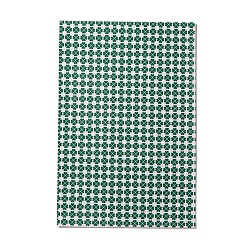 Grün PU Leder Stoff, Bekleidungszubehör, für DIY, Kleeblatt-Muster, grün, 30x20x0.1 cm