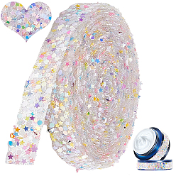 Лавандовый румянец 5м лента со стразами, звезды горячая полоса сверления, лавандовый румянец, 1/2 дюйм (14 мм) ~ 5/8 дюйм (15 мм), около 5.47 ярдов (5 м) / комплект