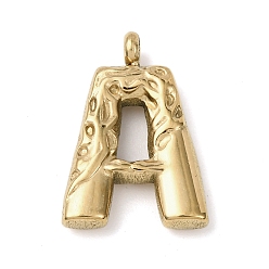 Letter A 304 подвески из нержавеющей стали, письмена, ионное покрытие (ip), буква a, 22x15.5x4 мм, отверстие : 2.5 мм