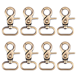 Antique Bronze Alloy Swivel Lobster Claw Clasps, Swivel Snap Hook, Antique Bronze, 54x31x7.5mm, Hole: 8.5x26mm, 12pcs/box