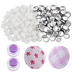 Средняя Орхидея Алюминиевые и пластиковые верхние кнопки, наборы для самостоятельного изготовления тканевых пуговиц из пластика, средне орхидеи, 13.5x5.5 мм, отверстие : 1.6 мм