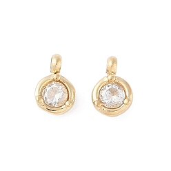 Кристалл 304 кулон из нержавеющей стали, со стразами, реальный 14 k позолоченный, плоско-круглые, кристалл, 7x5x3 мм, отверстие : 1.4 мм