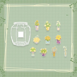 Шампанско-Желтый Наборы водонепроницаемых самоклеящихся наклеек с блестками и цветами для домашних животных, наклейки на вазы для цветов своими руками, для скрапбукинга своими руками, шампанское желтый, 45x35 мм, около 31 шт / упаковка