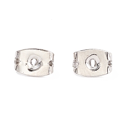 Платинированный Латунные фрикционные ушные гайки с покрытием стойки, долговечный, Реальная платина, 6x4x3.5 мм, отверстие : 1 мм