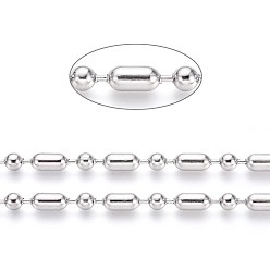 Нержавеющая Сталь Цвет Не тускнеют 304 шариковые цепи из нержавеющей стали, цвет нержавеющей стали, колонка: 12.5x6 мм, Шар: 6 mm