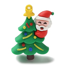 Santa Claus Подвески из пвх на рождественскую тематику, Дед Мороз, 56x44.5x19.5 мм, отверстие : 3 мм