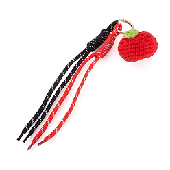 Яблоко Брелки-подвески из полиэстера, с кольцами для ключей из сплава, золотой свет, яблоко, 230~260 мм