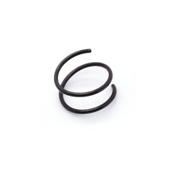 Черный Двойное кольцо в носу для одиночного пирсинга, спираль 316 носовое кольцо из хирургической нержавеющей стали для женщин, украшения для пирсинга тела, чёрные, 1~3x10 мм, внутренний диаметр: 8 мм