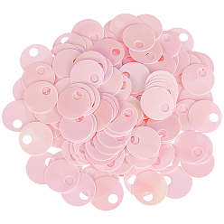 Pink 50g декоративные аксессуары из ПВХ с пайетками/блестками, подвески, плоско-круглые, розовые, 19x0.3 мм, отверстие : 5 мм