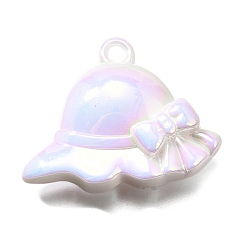 Белый УФ-покрытие акриловыми подвесками, шляпа, белые, 36.5x45x11.5 мм, отверстие : 3.5 мм