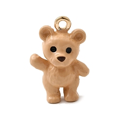 Шоколадный Подвески из эмали и сплава, нести прелести, долговечный, золотые, цвет шоколада, 19x13x8 мм, отверстие : 1.5 мм