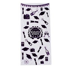 Andere Opp plastikaufbewahrungsbeutel, Abschlussthema, für Süßigkeiten, Kekse, Geschenkverpackung, Indigo, Rechteck, Abschluss Thema Muster, 27x13x0.01 cm, 50pc / bag