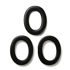 Обсидиан Природные обсидиана бусы, полый овал, 44.5~45x35x3.5~7 мм, отверстие : 0.9~1 мм