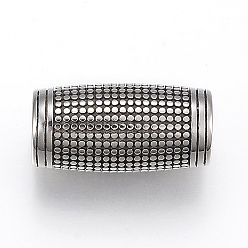 Antik Silber Farbe 304 Edelstahlkugeln, Kolumne, Antik Silber Farbe, 23x12 mm, Bohrung: 8.5 mm