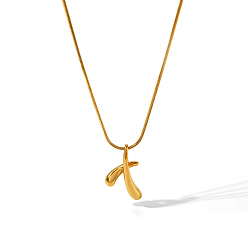 Золотой Ожерелья из нержавеющей стали с подвеской x для женщин, золотые, 15.75 дюйм (40 см)