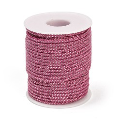 Ярко-Розовый Нейлоновые нити, Миланские шнуры / витые шнуры, ярко-розовый, 3 мм, около 21.87 ярдов (20 м) / рулон