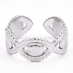 Нержавеющая Сталь Цвет Не тускнеет 304 открытое кольцо-манжета из нержавеющей стали для женщин, цвет нержавеющей стали, размер США 6 3/4 (17.1 мм)