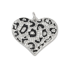 Сердце Латунные микро проложить кубического циркония подвески, с эмалью, с целью перехода в кольце, сердце, 21.5x24.5x2 мм, отверстие : 3.5 мм