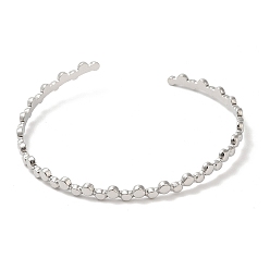 Нержавеющая Сталь Цвет Не тускнеющие 304 плоские круглые браслеты-манжеты из нержавеющей стали для женщин, цвет нержавеющей стали, внутренний диаметр: 2-1/4 дюйм (5.7 см)