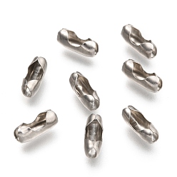 Нержавеющая Сталь Цвет Не тускнеют 304 шариковые цепные соединители из нержавеющей стали, цвет нержавеющей стали, 10x4 мм, отверстие : 2 мм, подходит для шариковой цепи 3.2 мм