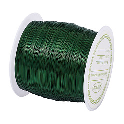 Green Round Copper Beading Wire for Jewelry Making, Long-Lasting Plated, Green, 24 Gauge, 0.5mm, about 75.45 Feet(23m)/roll