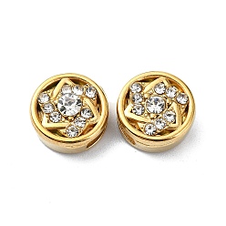 Звезда Ионное покрытие (ip) 304 подвески из нержавеющей стали, со стразами, реальный 18 k позолоченный, звезда, 10.5x6 мм, отверстие : 6.5x2 мм