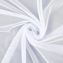 Белый Полиэстеровая эластичная ткань с люверсами, аксессуары для сумок и одежды, белые, 1000x1600 мм, отверстие : 1 мм