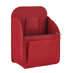 Темно-Красный Вставка-органайзер для рюкзака из фетра, аксессуары для рюкзаков и сумок, с молнией из сплава, темно-красный, 12x19.5x26.5 см, развернуть: 26.5x19.5x1.9 см