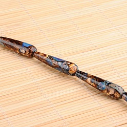 Peru Assembled Dyed Synthetic Imperial Jasper and Bronzite Beads Strands, teardrop, Peru, 40x6 ~10mm, Hole: 1mm, about 10pcs/strand, 15.7 inch.