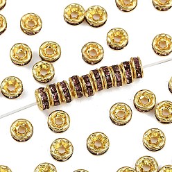 Свет Аметист Латунь марки А горный хрусталь Spacer бисер, с золотым покрытием, рондель, без никеля , светлый аметист, 4x2 мм, отверстие : 0.8 мм