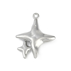 Платина Латунные подвески, без кадмия, без никеля и без свинца, звезды прелести, платина, 23x19x4 мм, отверстие : 1.5 мм