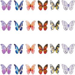Mixed Color Plastic Cabochons, Butterfly, Mixed Color, 120pcs/set